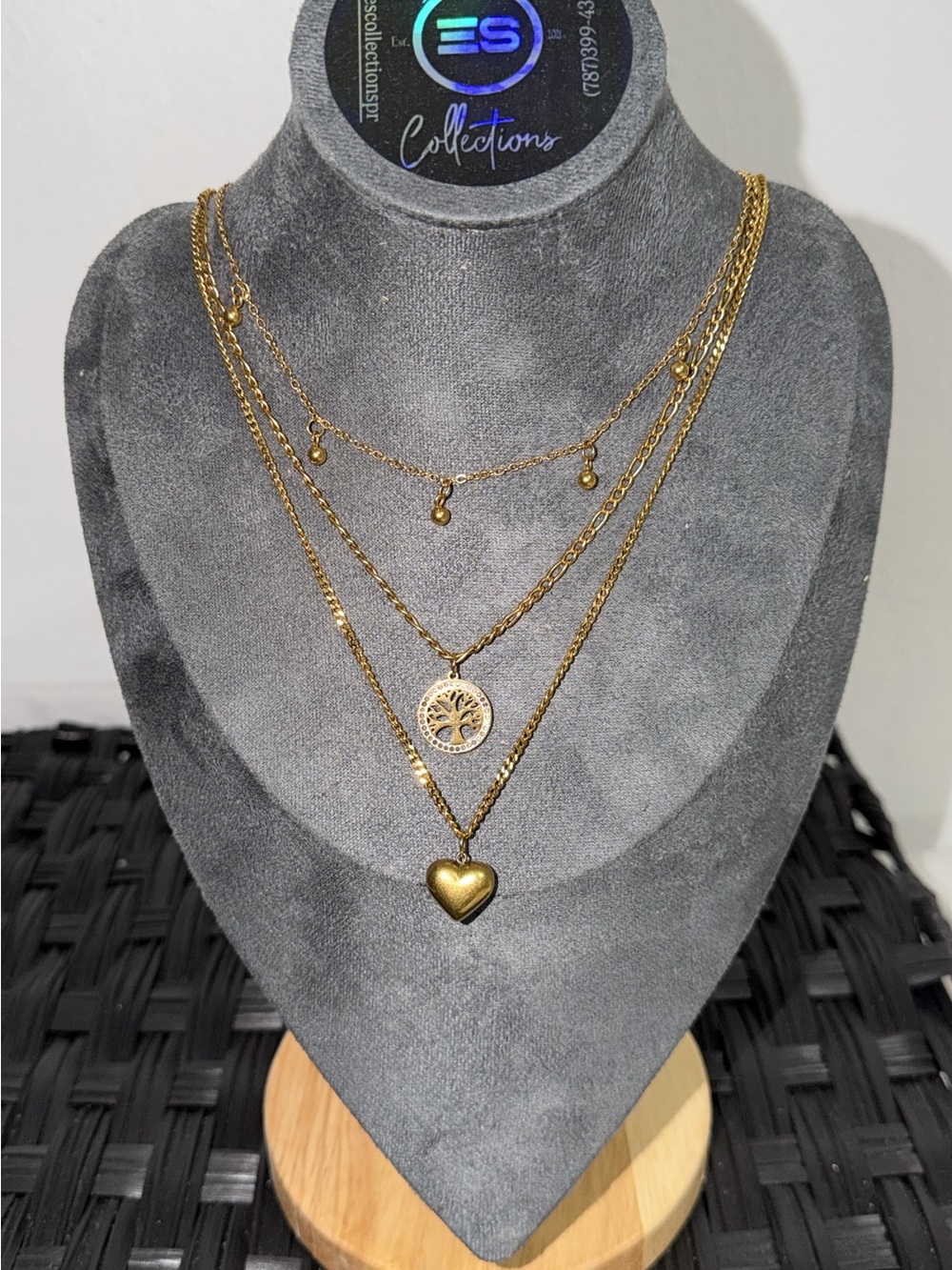 Gold Layered Heart & Tree of Life Necklace - Women Jewelry